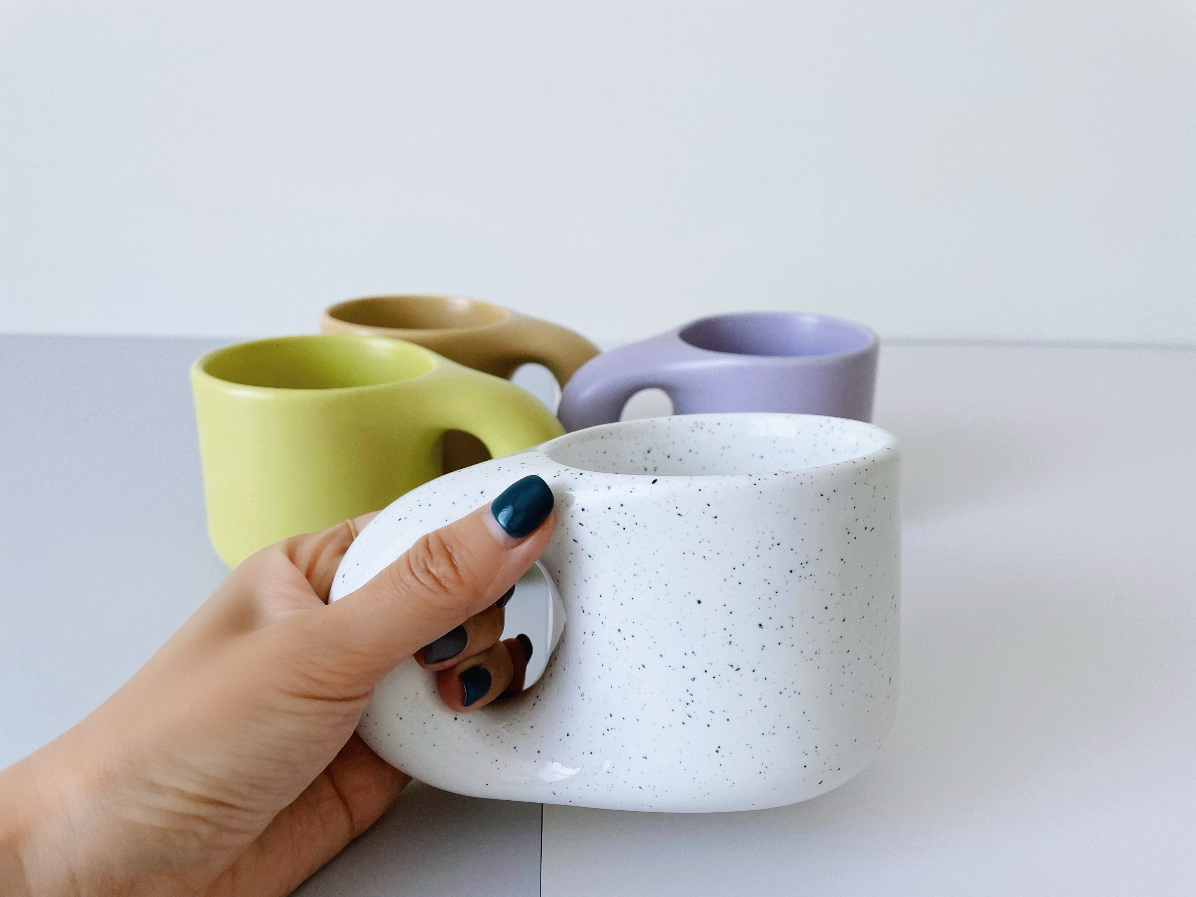 WHITE WITH INK DOT PP CUP SET